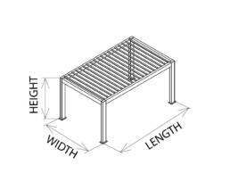 height, width and length of pergola type 5 xp