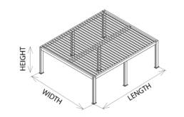 height, width and length of pergola type 8 xp